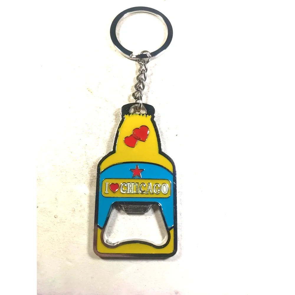 I Love Chicago Bottle Opener Red Hearts Planet 2000
